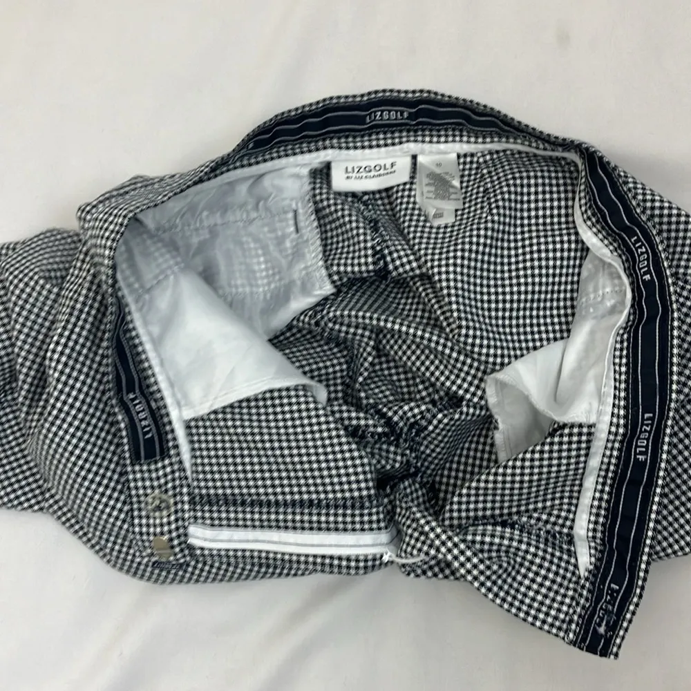 Liz Golf by Liz Claiborne black and white checkered high waisted golf shorts - Image 9