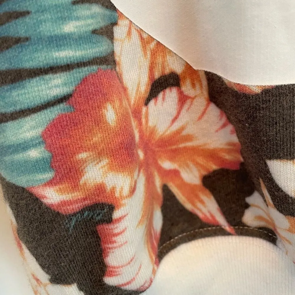 Victoria's Secret PINK Hawaiian Floral Print White Sweatshirt size Small NWT - Image 4