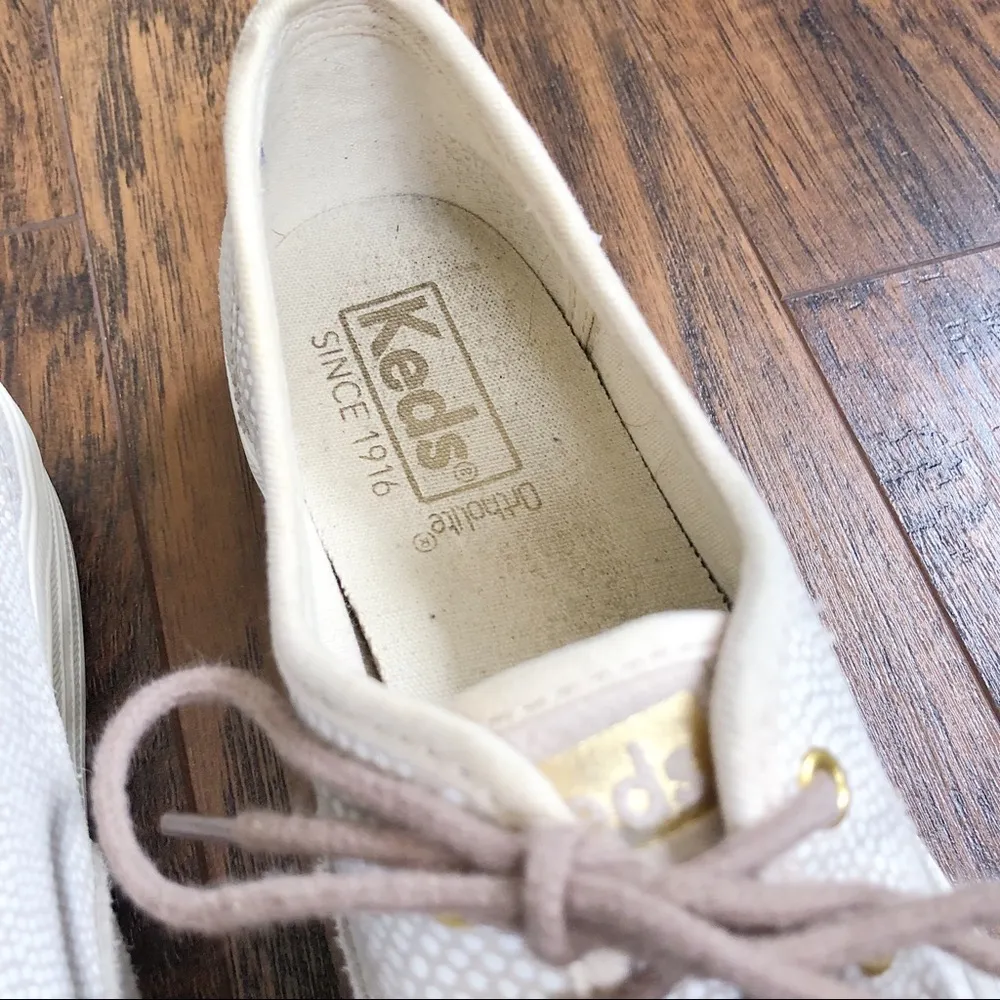 Keds • Triple Decker sneaker platform stacked sole Dalmatian dotted suede tan - Image 7