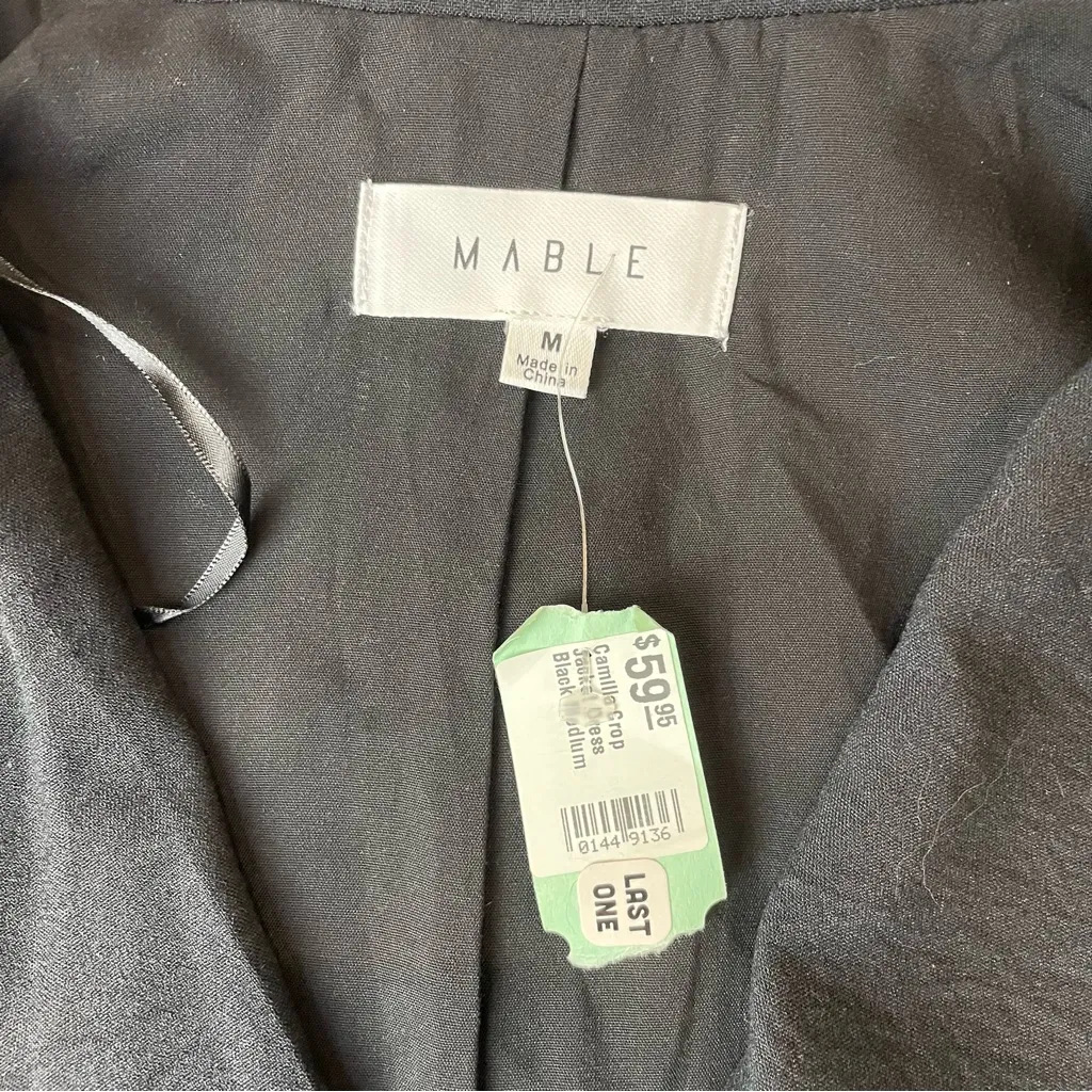 Mable Black Blazer Cropped Dress Size M - Image 2