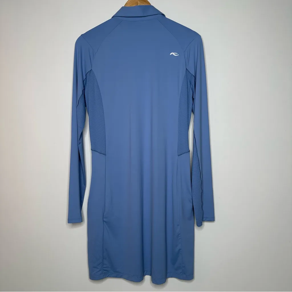 KJUS Women’s Blue Scotscraig Long Sleeve Polo Golf Dress UPF 50+ Size 38/M Size M - Image 11