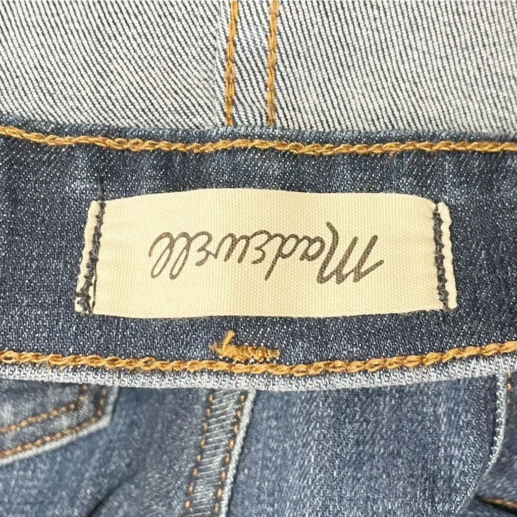 Madewell Mid Rise Kick Out Jeans Size 27 Blue Stretch Denim Cropped Dark Wash - Image 8