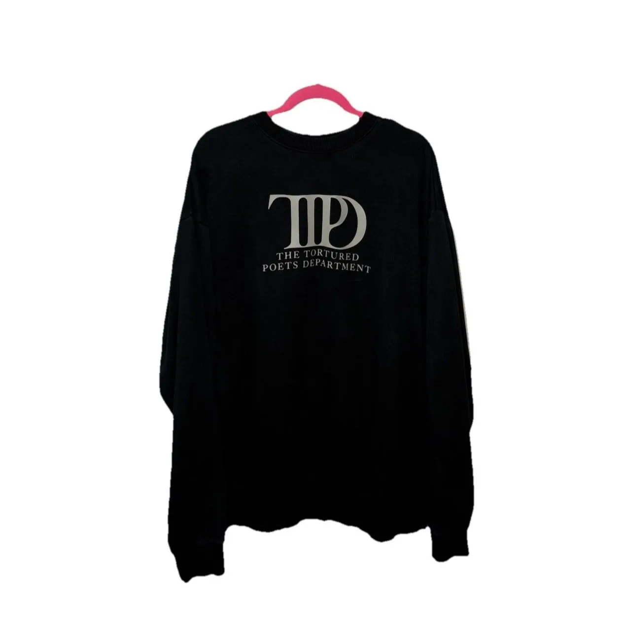 Taylor Swift The Tortured Poets Department Black Crewneck Sweatshirt Size XL - Image 5