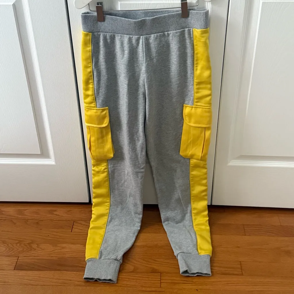 Escada Sport Gray and Yellow Striped Sweat Suit - Image 6