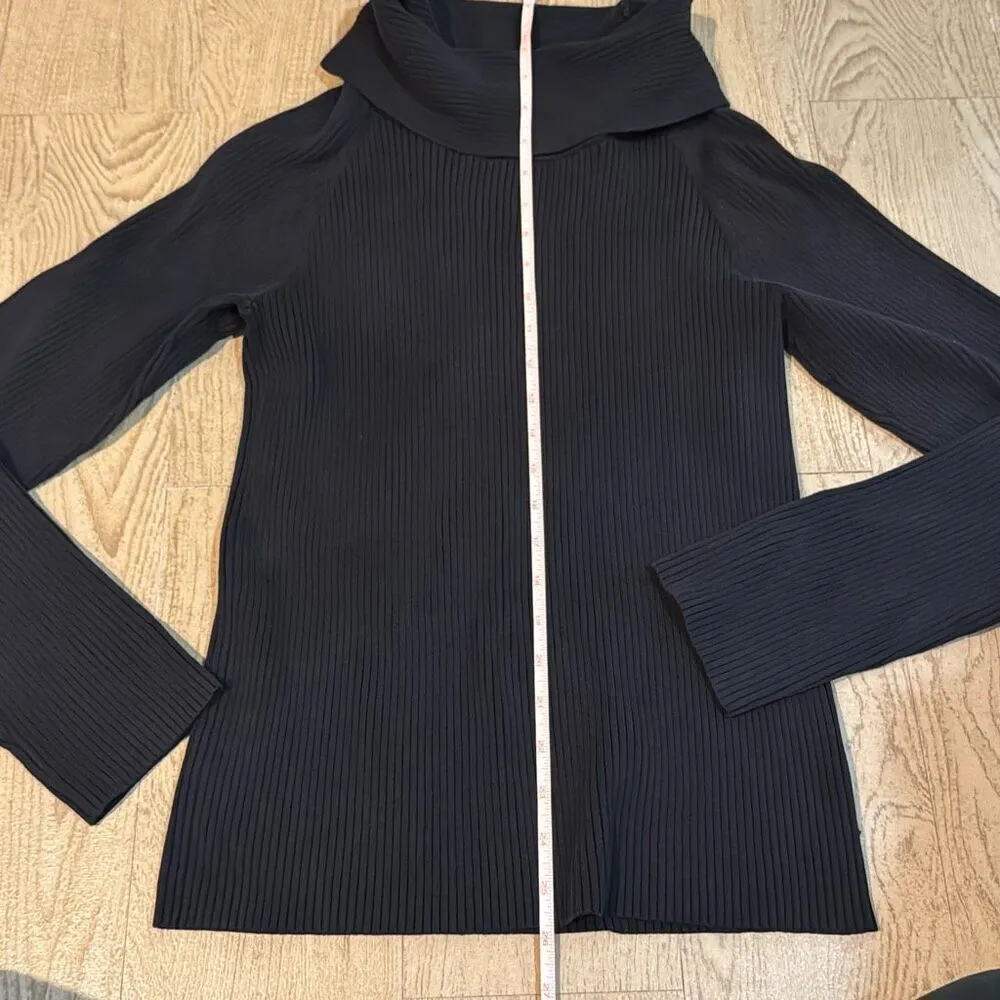 Tommy Hilfiger  black cotton long sleeve mock neck sweater size medium - Image 3