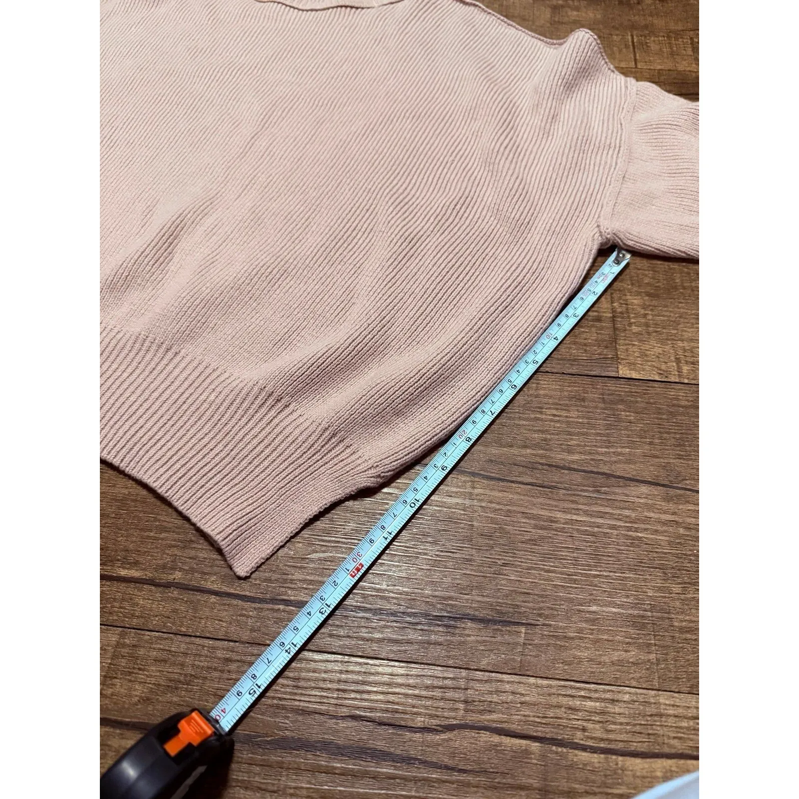 DOUBLE ZERO Light pink balloon sleeve knit oversized coquette sweater - Image 5