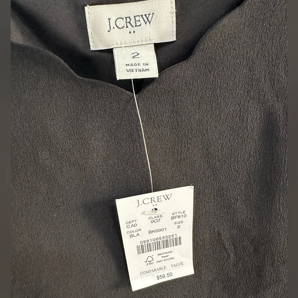 J Crew scalloped black camisole NWT - Image 3