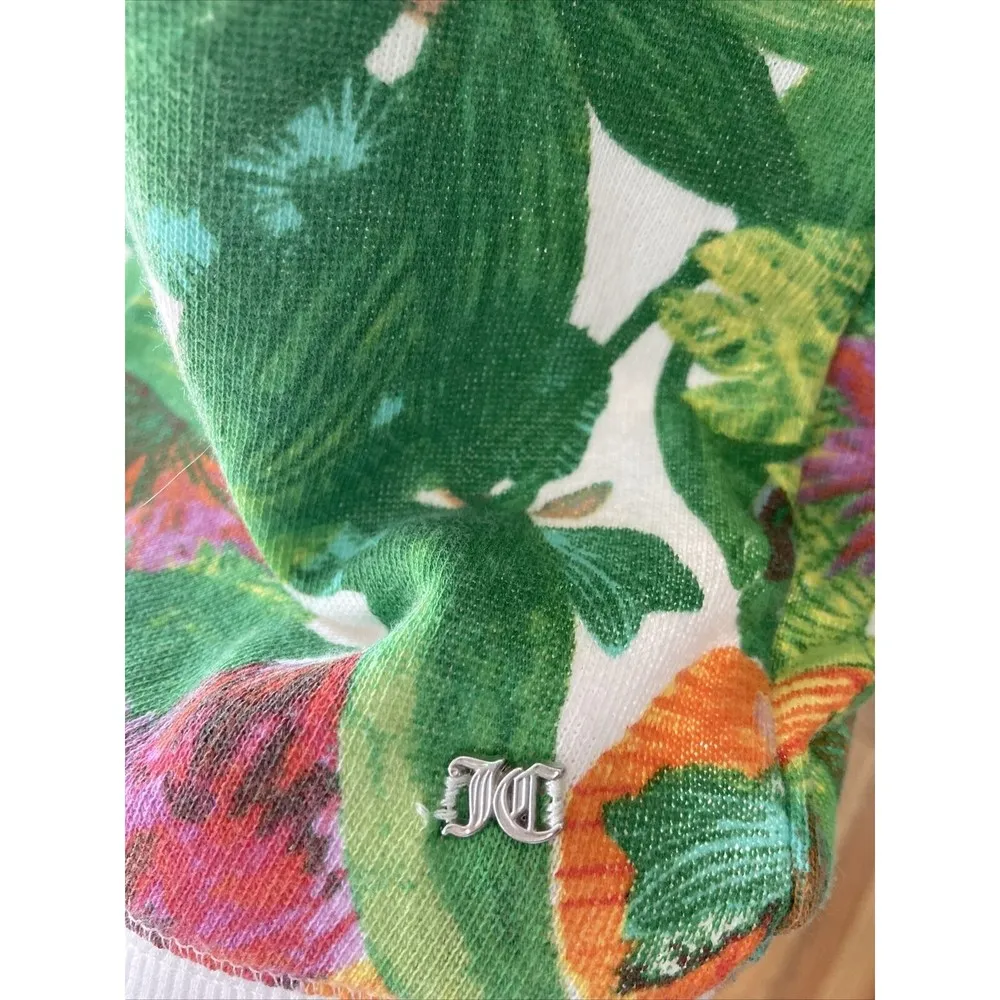 Juicy Couture Hawaiian Floral Top S Short Sleeve Juicy 74 Size Small Crop Top - Image 5