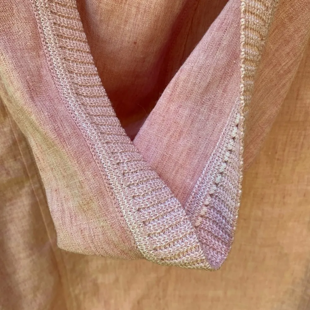 St. John Sport Linen zip-up hooded light pink textured woven knit trim Jacket S - Image 7