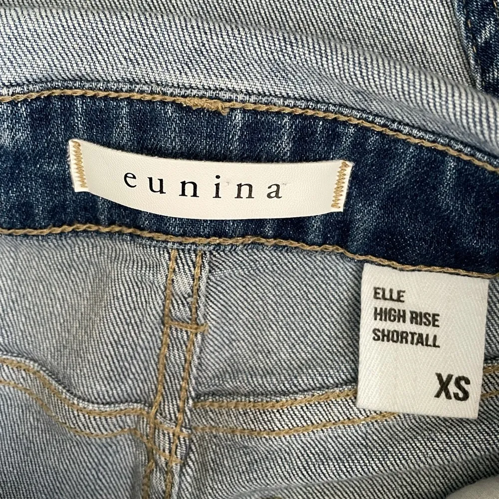 Eunina Elle Shortall XS denim jean shorts overalls - Image 6