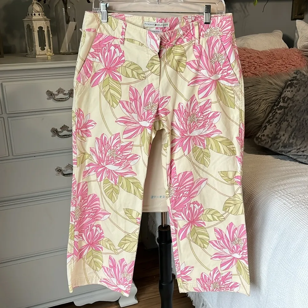 Pants Capri Tropical Cotton Womens 10 Stretch - Image 4