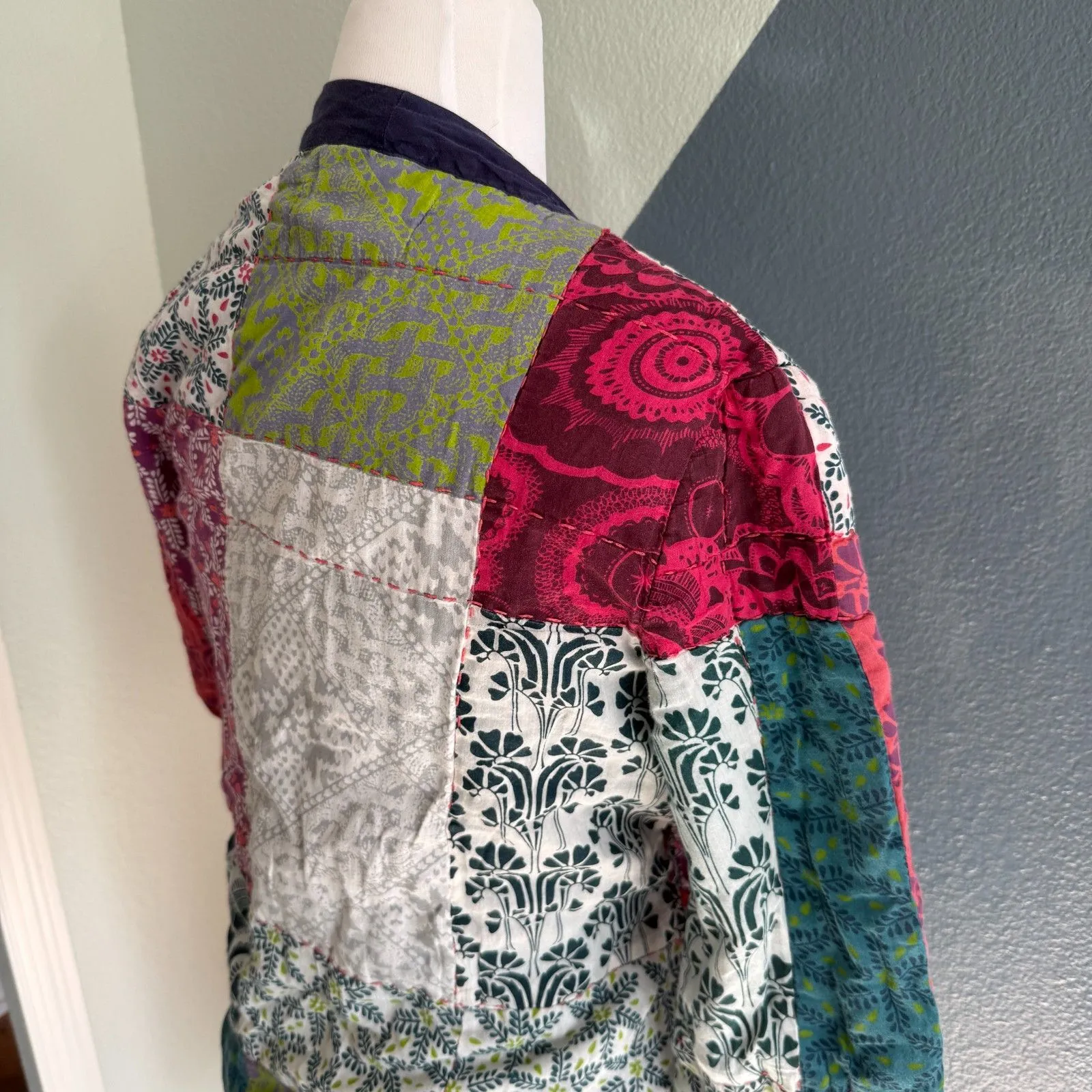 Anthropologie | Lilka Multicolor Patchwork Quilted Cotton Robe XS - Image 7