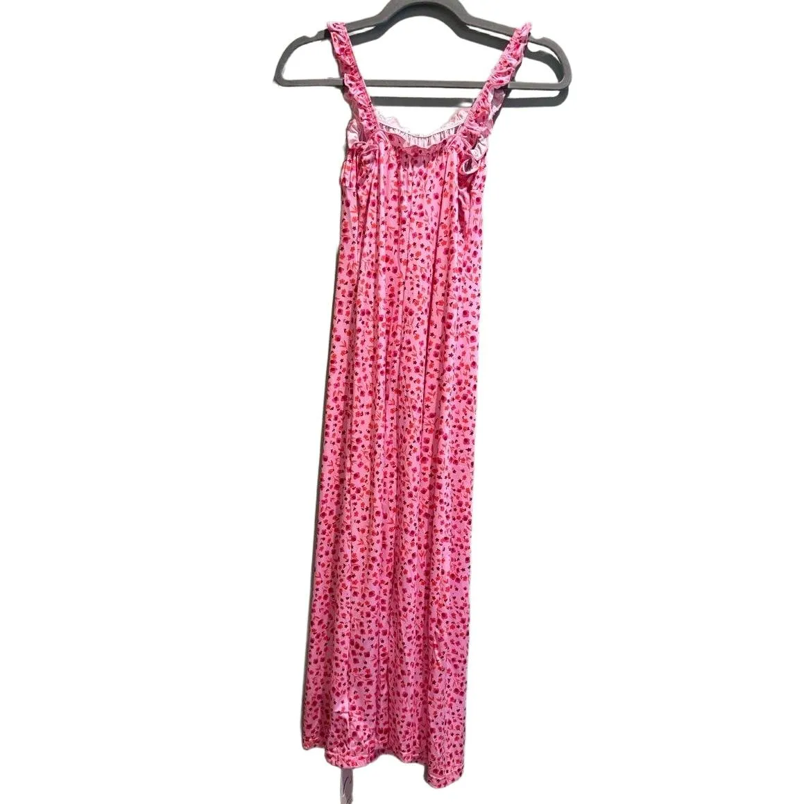 Commense Dress‎ Womens Size S Pink Floral Bohemian Ruffled Straps Romantic - Image 2