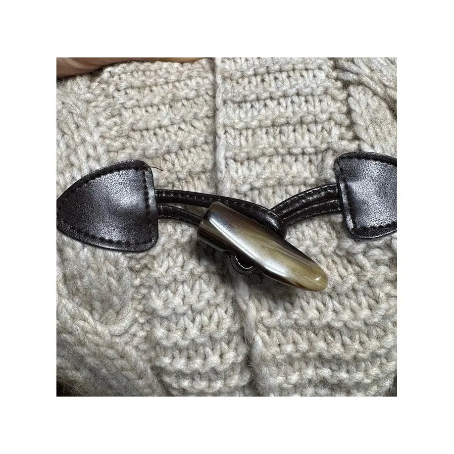 PAOLA MANFREDI Women's Cable Knit Duffle Cardigan Beige Size M Made In Italy Tan Size M - Image 8