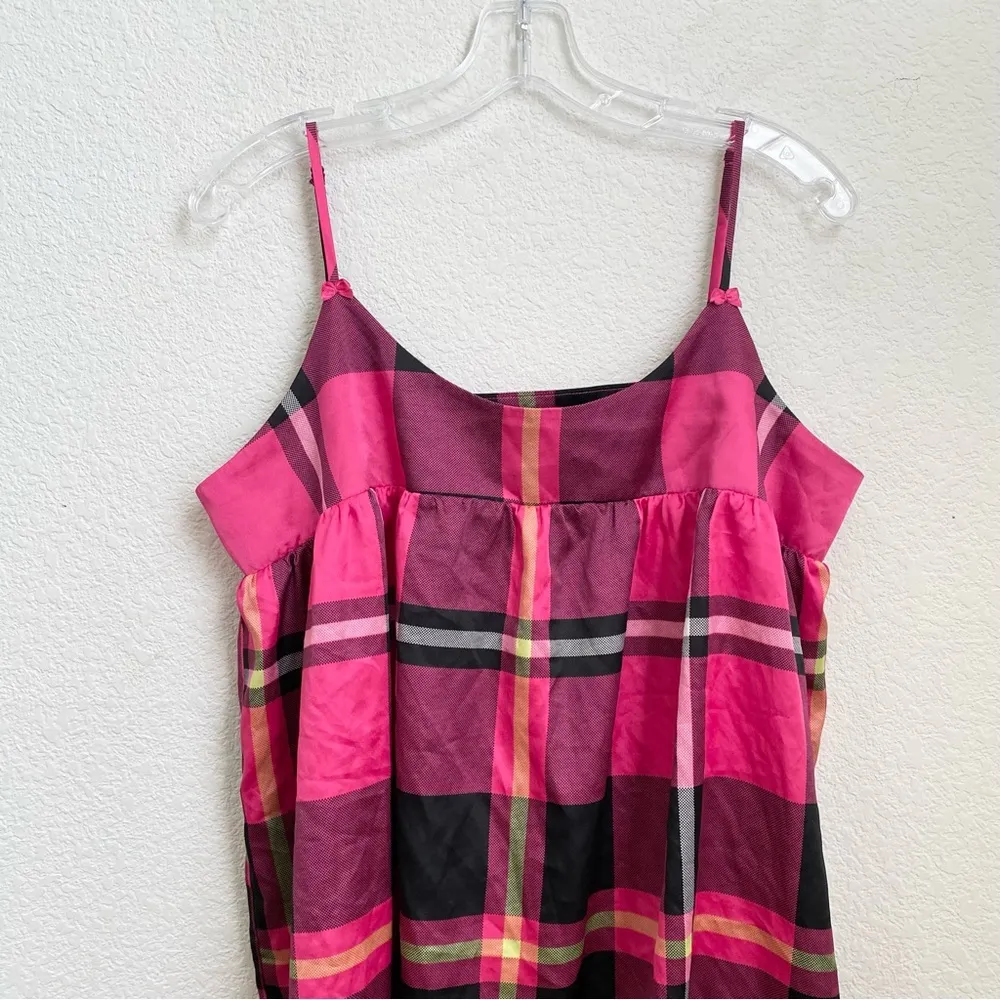 VICTORIA’S SECRET Plaid Pink/Black Open Back Babydoll Tank & Panty Set Size XL - Image 6