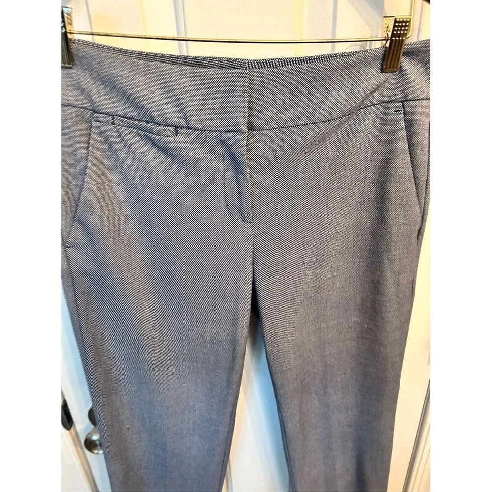 Loft long dress pants size 4 Marissa cut blue and white dress pants work pants - Image 2
