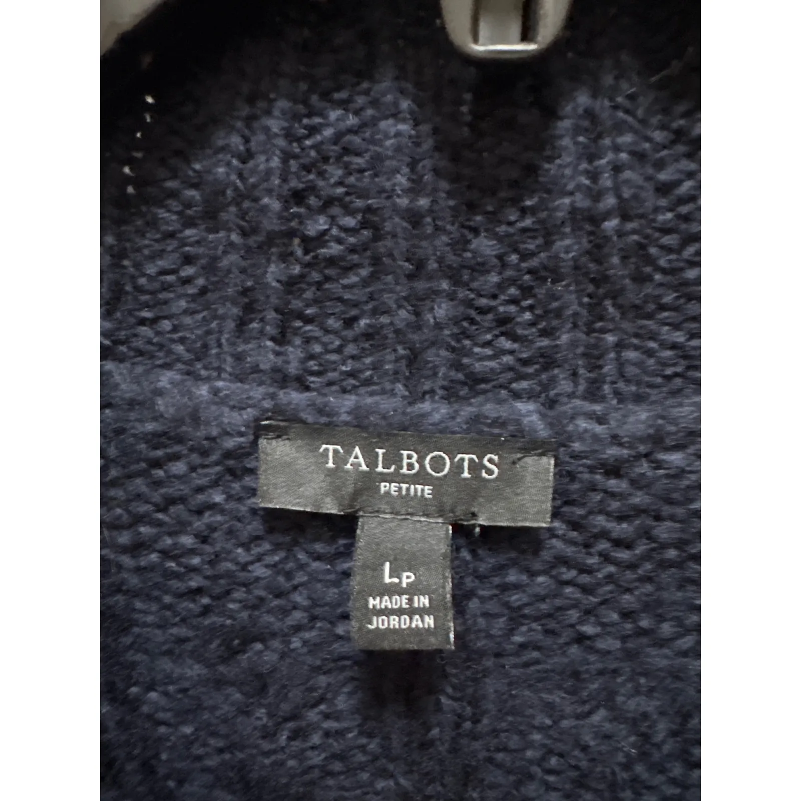 Talbots Petite Navy Snowflake Fair Isle Turtleneck Sweater Knit L - Image 2