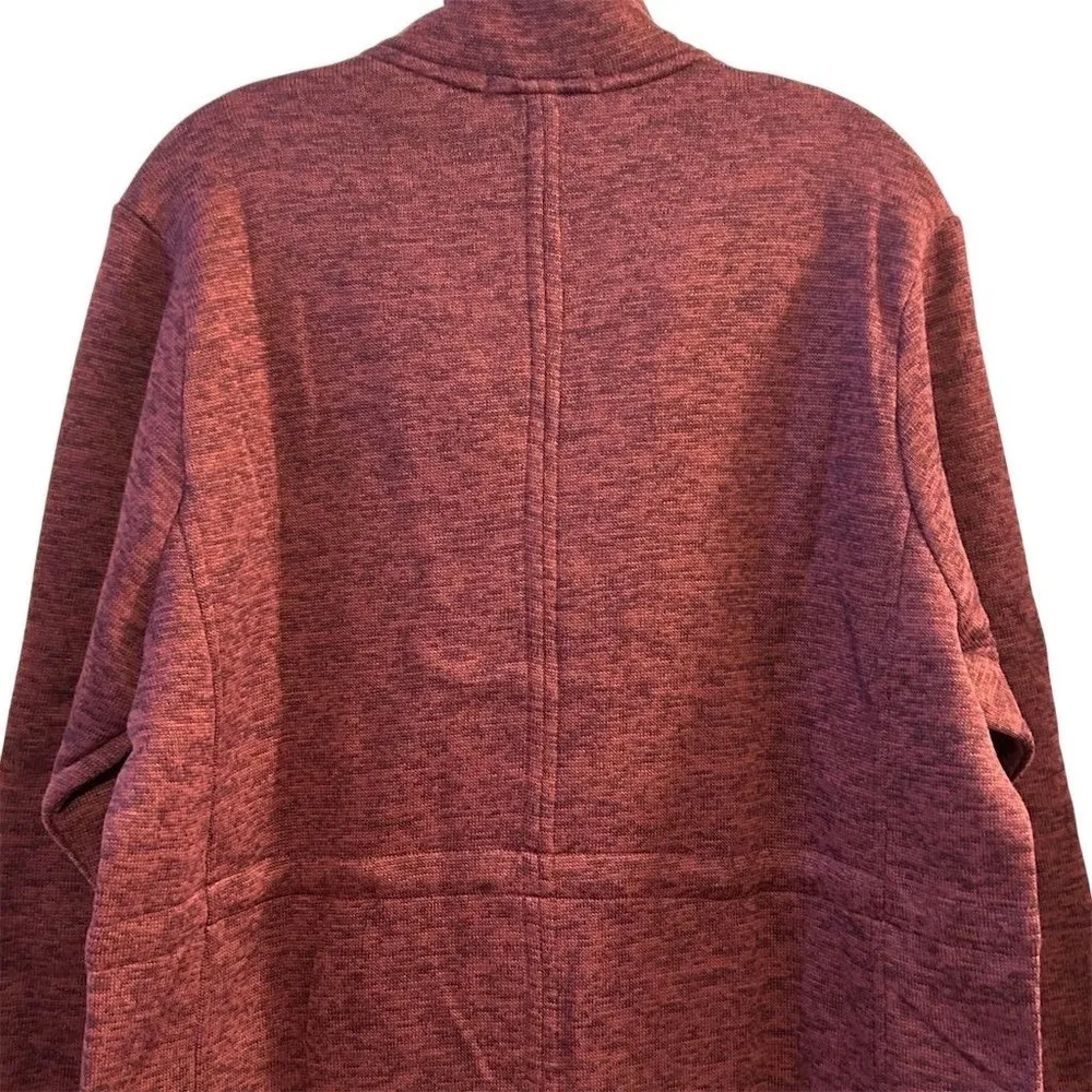 Lands' End Women's XL Red Sweater Fleece Lined Snap Overlay Full Zip Closure - Image 9
