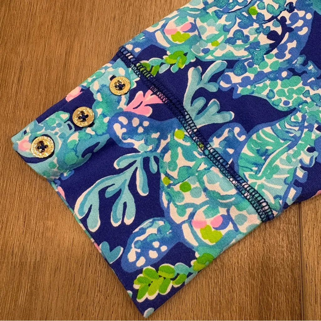 🌟LILY PULITZER🌟 TROPICAL PRINT BOAT NECK 3/4 SLEEVE KNIT A-LINE DRESS BLUE XL - Image 5