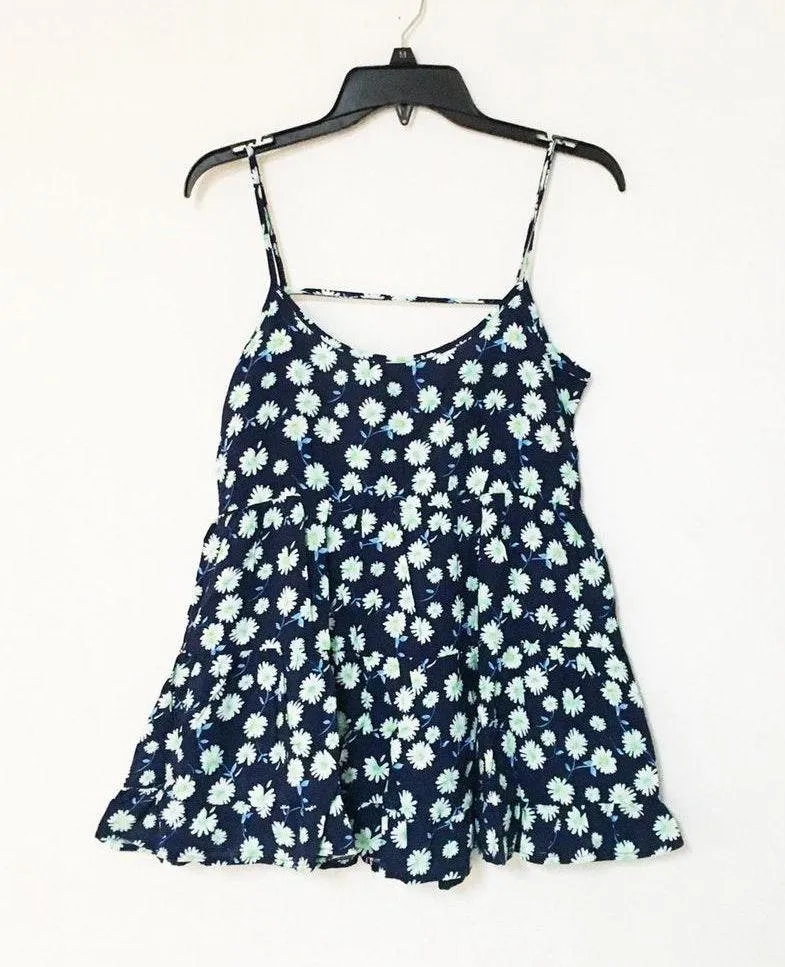 Open Back Tiered Floral Tank Top Size L - Image 6
