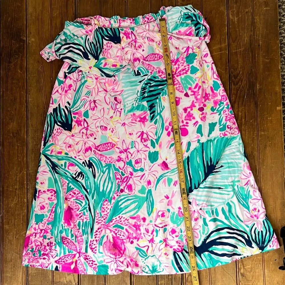 Lilly Pulitzer Floral Dress swim cover with Ruffle Detail beach NWOT size small - Image 5