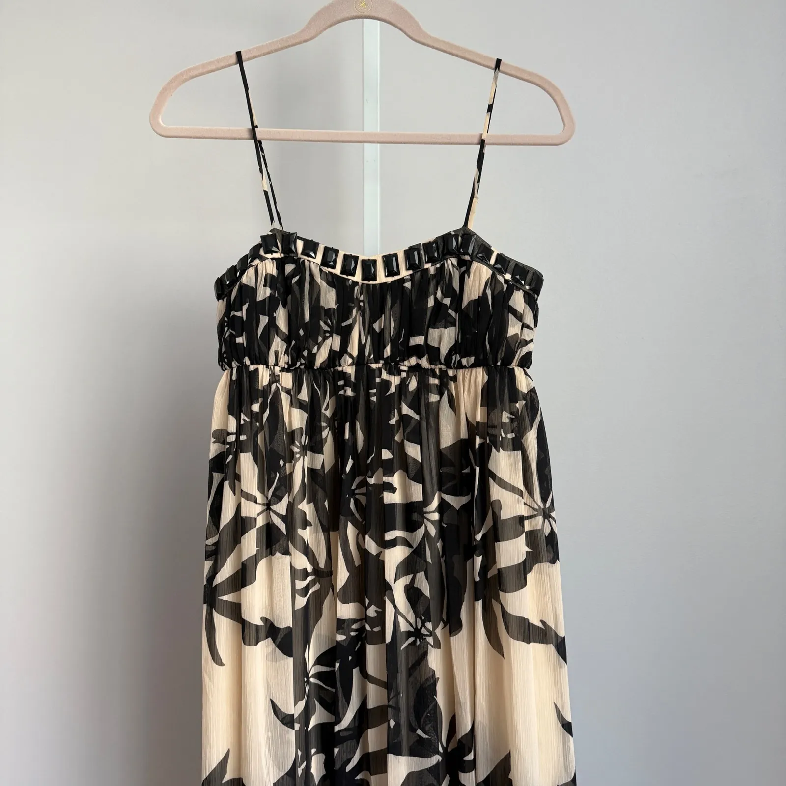 BCBG Paris Floral Maxi Dress Gemstone Luxury sz 4‎ Sleeveless Elegant Summer - Image 3