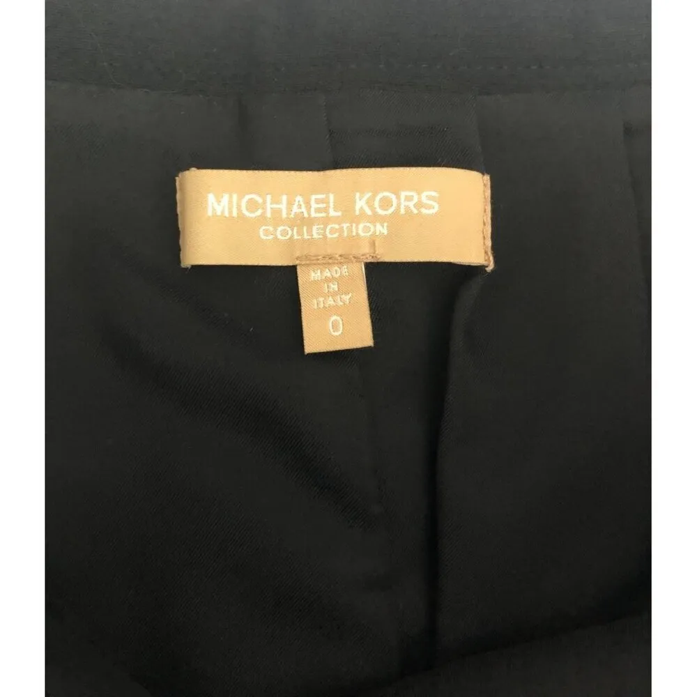 Michael Kors Collection Skirt Size 0 Pencil Stretch Virgin Wool Black Made Italy - Image 2