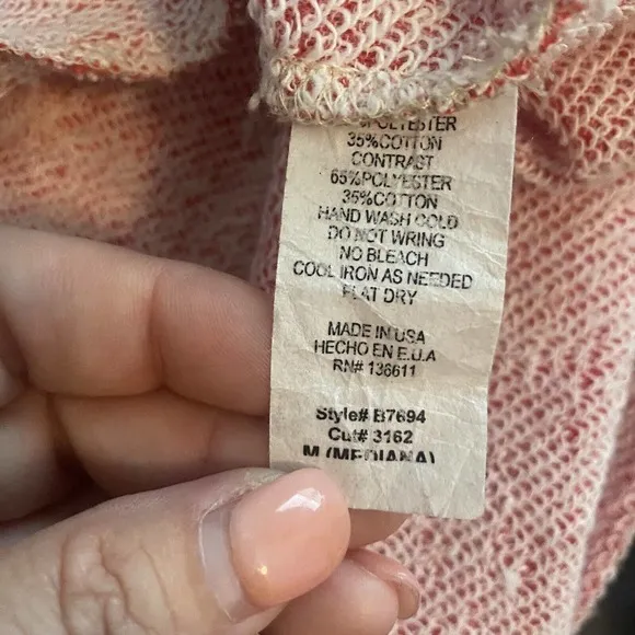 Twenty Second 22nd Anthropologie Sweatshirt Dress‎ Red Small Long Sleeve - Image 5