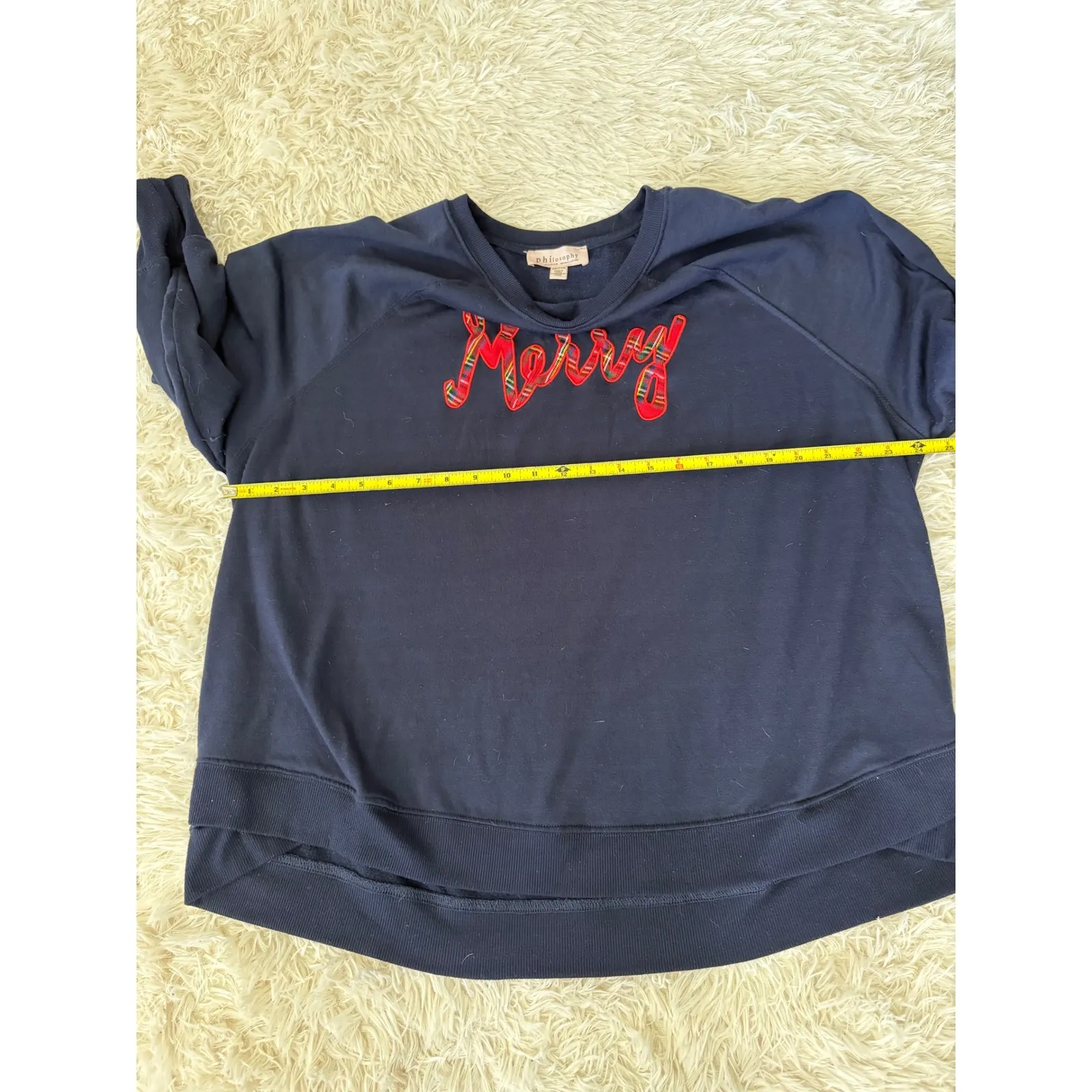 Philosophy‎ Republic Clothing Merry Christmas Sweatshirt 2X/TTG Navy - Image 5