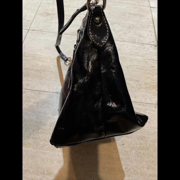 Dooney‎ & Bourke satchel black patent leather Glossy Double Handles - Image 11