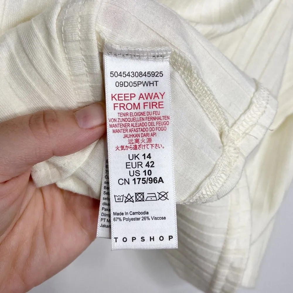NWT Topshop Cream Ivory Ribbed Cropped Tank Top - Image 10