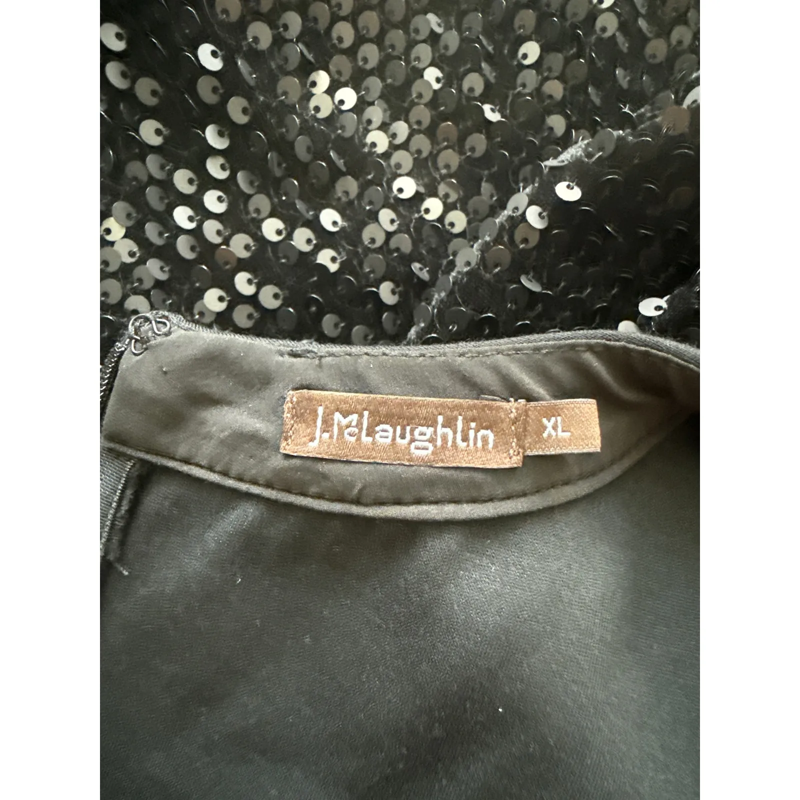 J. McLaughlin Christian Sleeveless Sequin Embellished Sheath Dress Black Size XL - Image 8