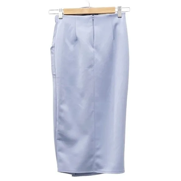 ASOS Lavender Peri Pencil Skirt With Dramatic Bow Tailored Scuba Knit Size 0 XS - Image 2