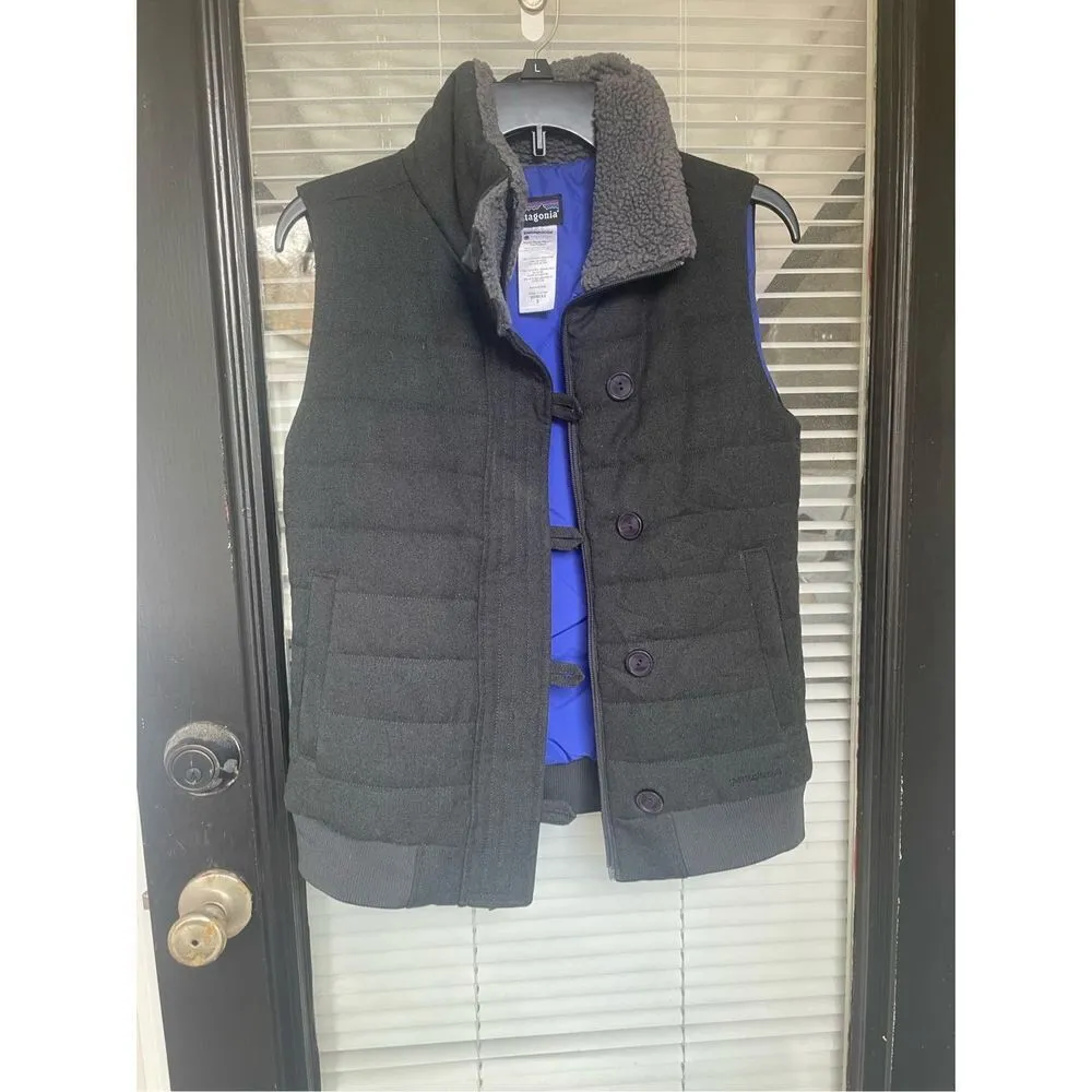 Patagonia Women’s Vagabunda Quilted Fleece Neck Puffer Vest Dark Gray S - Image 13