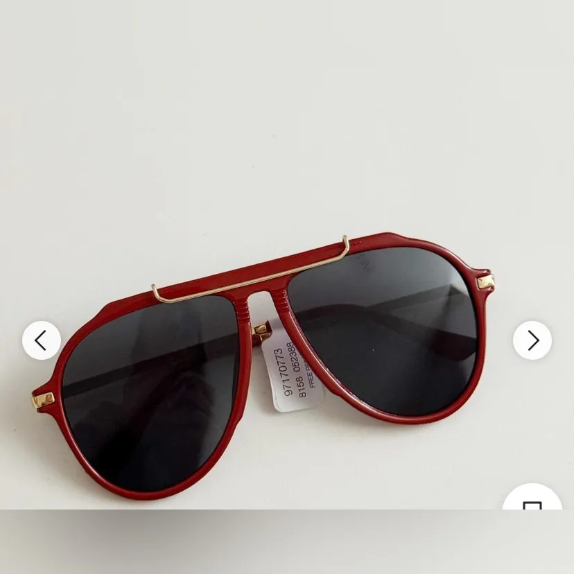 Free People Red Ventura Oversized Aviator Sunglasses - Image 3