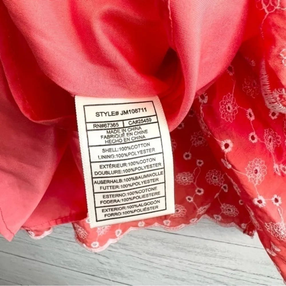 Betsey Johnson Ditsy EYELET BUSTIER MINI DRESS Coral Pink NWT size small - Image 10