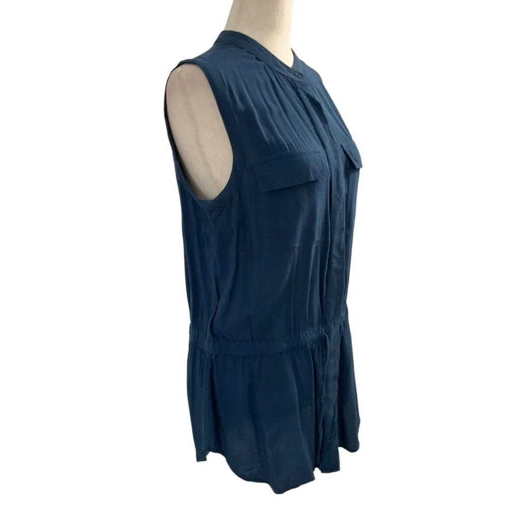 Banana Republic Women Size Medium Blue Tunic Top Sleeveless Shirt  (5-254) - Image 2