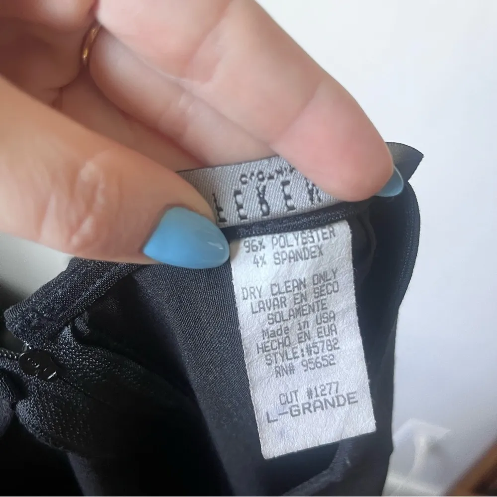 Vintage 90s Y2K Reference Black Ribbon Beaded Trim Pencil Skirt L Size L - Image 3