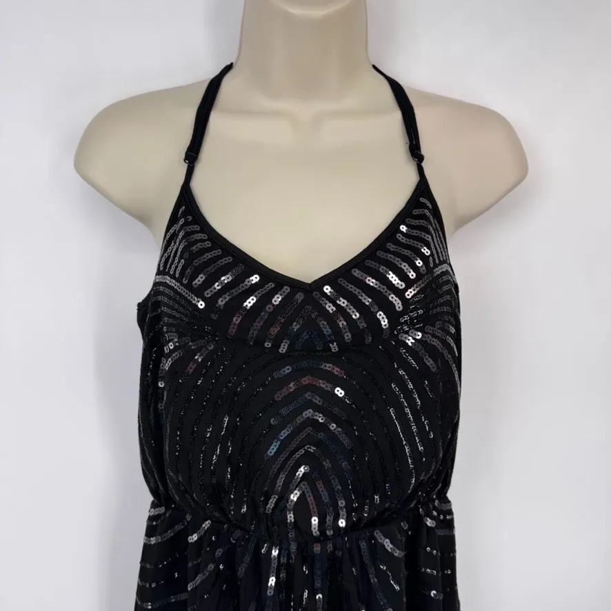 Vintage Y2K Express Whimsigoth Fairy Dress Womens Small Black Sequin Festive - Image 2