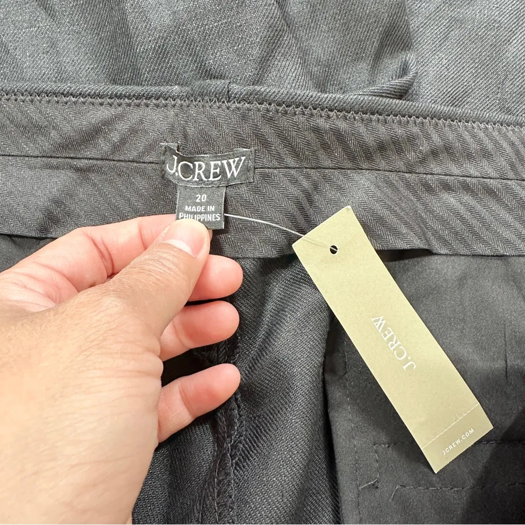 NWT J. Crew Women’s Carolina Flare Pants High Rise Stretch Linen Blend Black 20 - Image 9