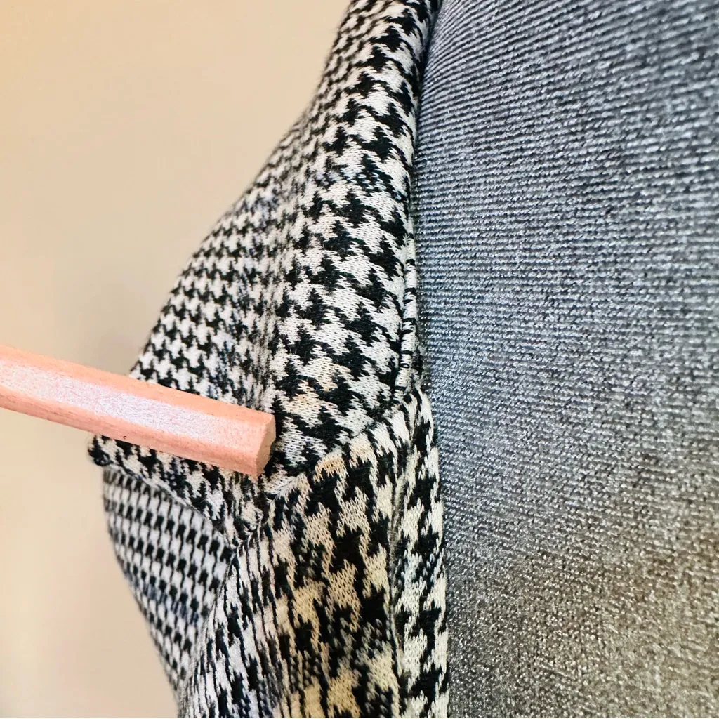 Sanctuary Anthropologie Blazer Womens XL Long Jacket Pockets Houndstooth Button - Image 4