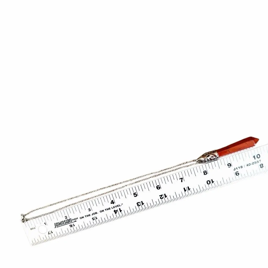 Red Jasper Faceted Point Necklace - Image 9