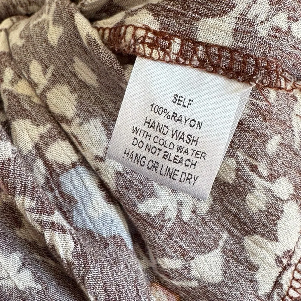 Pinkblush Boho Brown Floral Empire Waist Ruffle Hem Maternity Midi Dress Small - Image 13