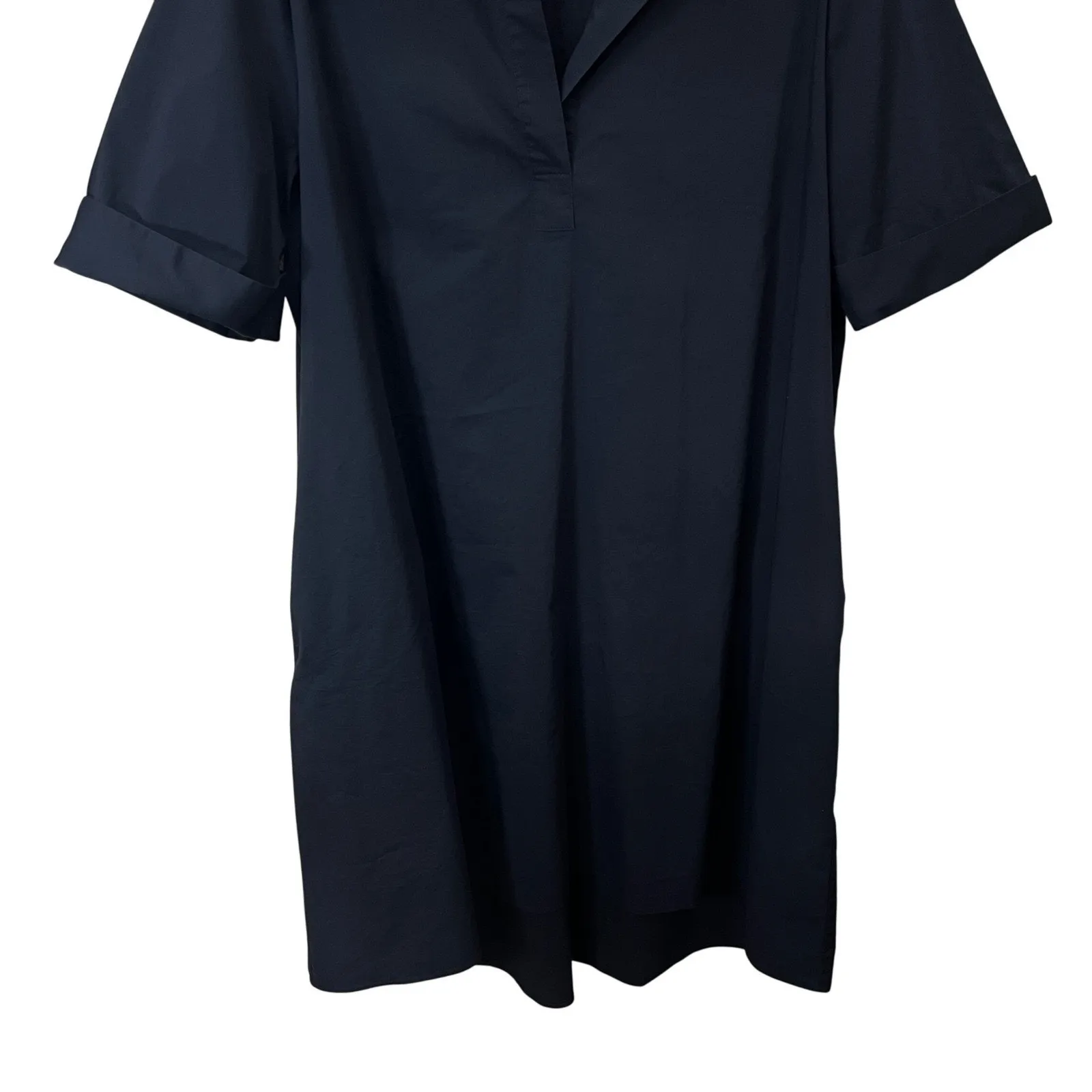 Chico's Collared Short Sleeve Shirt Dress Navy Blue Sz 3 US 16 / 18 Knee Length - Image 3