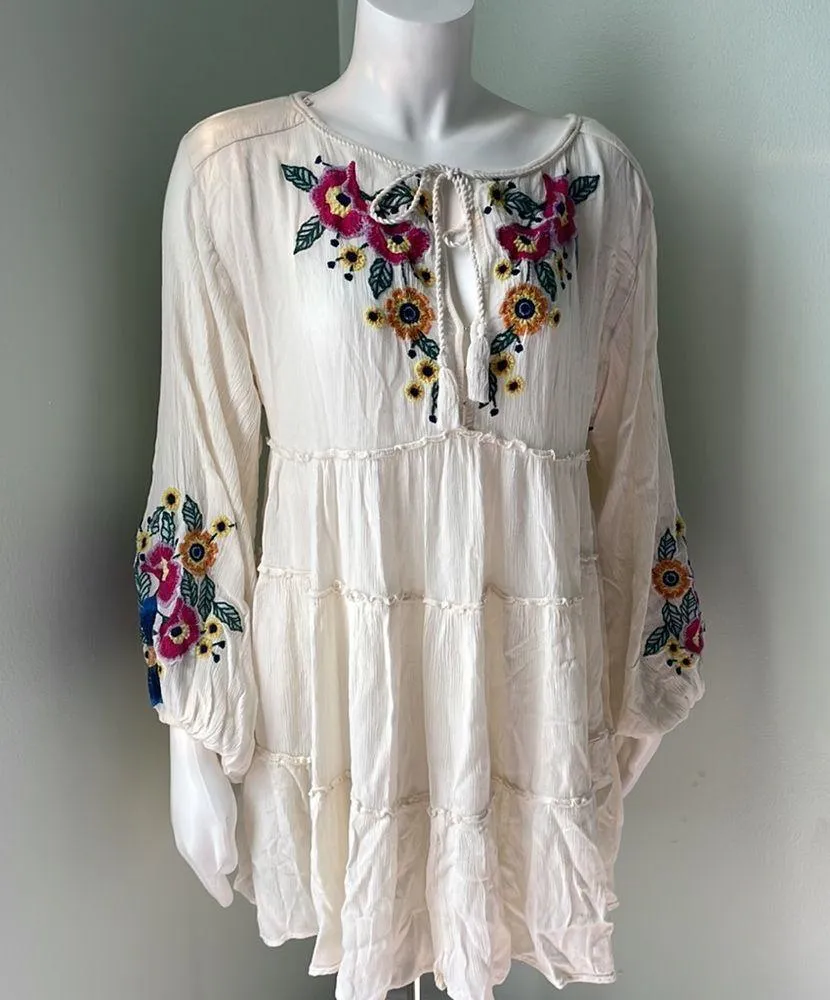 Free People Spell on You Embroidered Keyhole Dress Floral size XS - Image 5