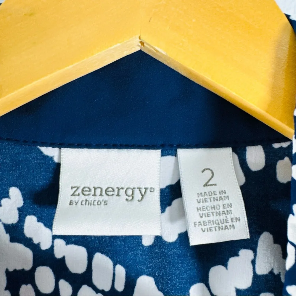 Chico’s Zenergy Athletic Blue Patterned Lightweight Zip Jacket size Large - Image 7