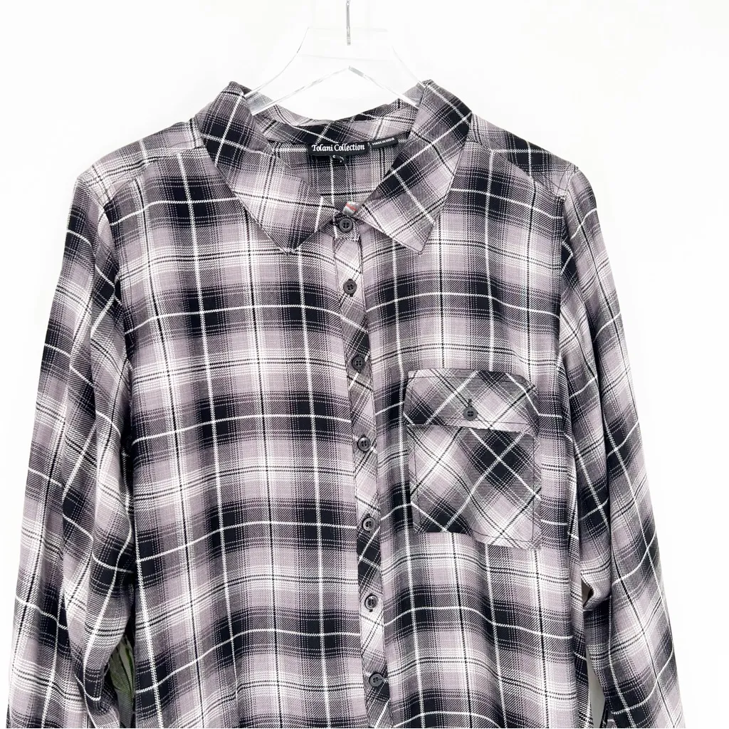 NWT Tolani Collection Neicy Plaid Floral‎ Button Down Top 1X - Image 5