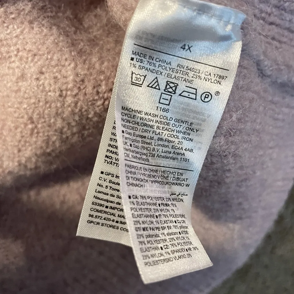 Old Navy Sweater Womens 4X Plus Light  Purple Knit Fuzzy Comfort Shirt Go Recycl - Image 4