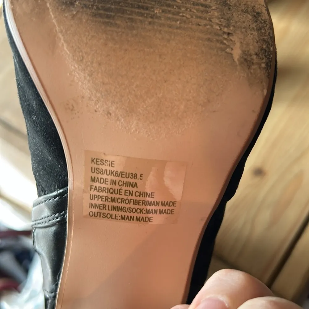 Just fab Kessie black cut out block heel booties - Image 11