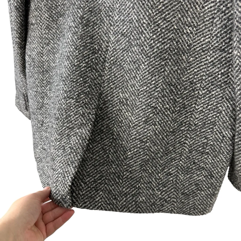 Banana Republic Olinda Oversized Italian Herringbone Blazer Grey Sz S - Image 9